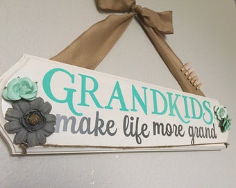 Grandkids make life grand | grandma gift| gift for mom |Grandkids sign| Grandparent gift | grandmother gift | grandma frame