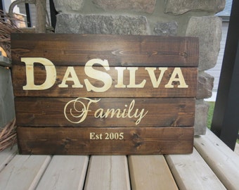 Your Family Name Customized Wood Sign - Established Date Sign, Rustic, Distressed, Country, Farmhouse, Shabby, Wood Plank, Home Decor
