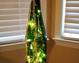 Green Bohemian Bottle Lamp