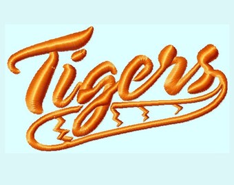 Word TIGERS with tail Embroidery Designs INSTANT DOWNLOAD