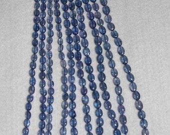 Tanzanite, Tanzanite Oval Bead, Smooth Rondelle, Natural Stone, Semi Precious, Gemstone Rondelle, Natural Tanzanite, Half Strand, 7mm