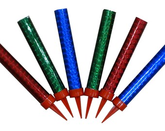 Party Bottle Fountain Sparkling Candles (6 pack) Red (2), Blue (2), Green (2)