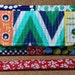 Clutch wallet with removable wrist strap, hand made with original patchwork.