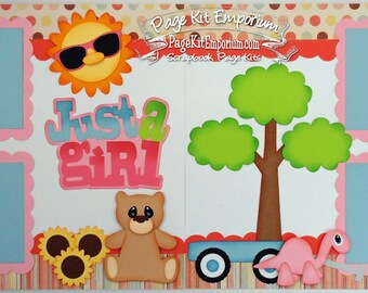 Scrapbook Page Kit Just A Girl Summer Toys 2 page Scrapbook Layout Kit 075
