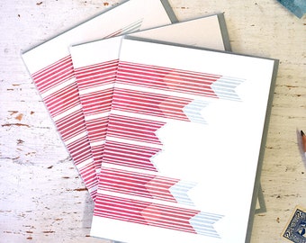 Abstract Arrows Letterpress Notecard