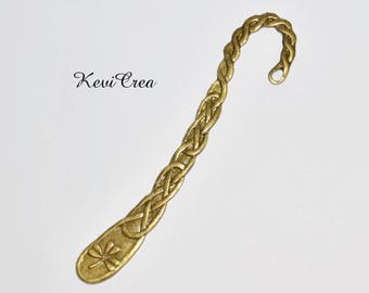 bronze metal 2 x 113mm braided bookmarks