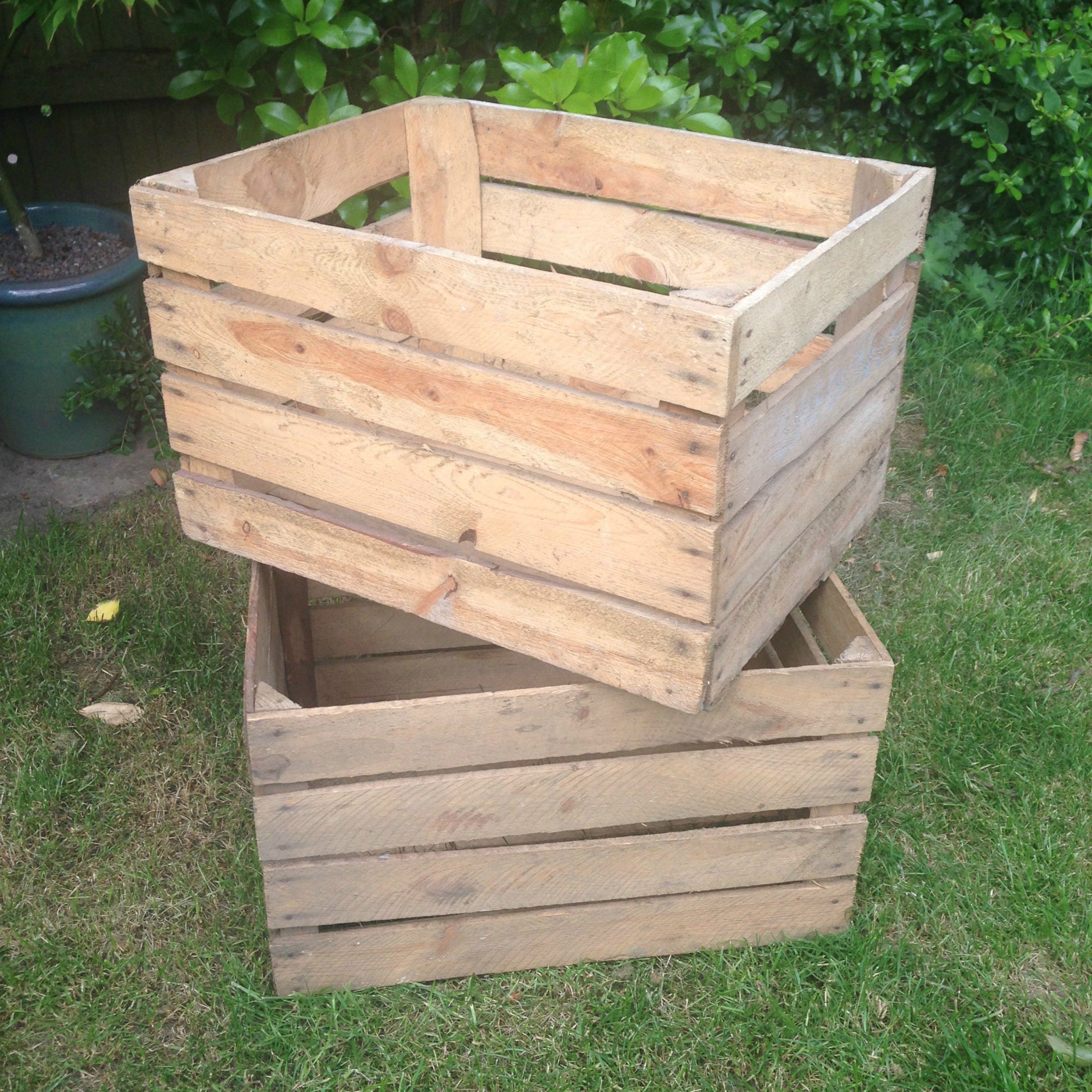 Wooden Fruit Crate Vintage Apple Vegetable Zoom