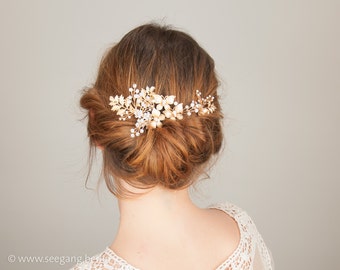 Bridal Hair Jewelry, Vintage Wedding, Woodland Wedding, Boho Bride, Fern Headpiece, rhinestone comb, Hair Accessories, Bridal Hair Comb