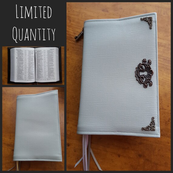 Custom Revised NWT Small Pocket Bible Cover in Tinted Gray
