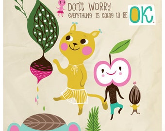 OK... or maybe even AWESOME - limited edition giclee print of an original illustration (8 x 10 in)