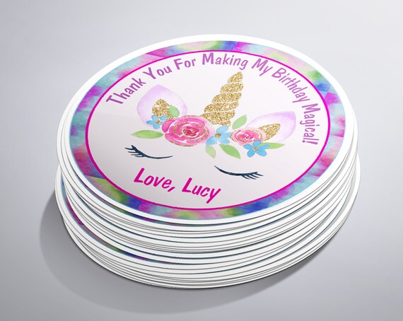unicorn stickers unicorn birthday unicorn labels magical