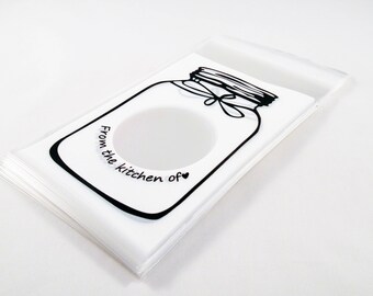 SP07 - Biscuit jewelry packaging pouches pouches / Cellophane Candy Jewelry wrapping gift bags Bottle Cookie jar "From the Kitchen of Love"