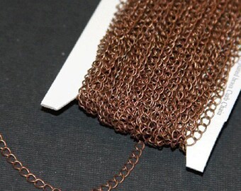 10 ft of Antiqued copper plated brass curb chain 3.8X3mm