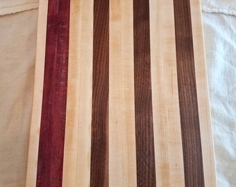 Purple Heart Maple and Walnut Cutting Board