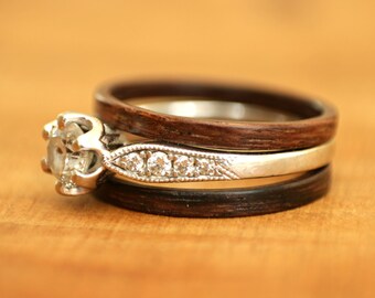 East Indian Rosewood Stackable Bentwood Ring - Handmade