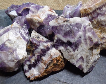 1kg Auralite Amethyst in Large, Rough Chunks - Beautiful Natural Bandings & Chevrons, Quartz, Citrine, Amethyst, Raw Gemstones 3137