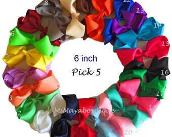 Hair bows, big hair bows, 6 inch hair bows, large hair bows, girl hair bows, big hair bows bundle, big hair bows for girls, large hair clips