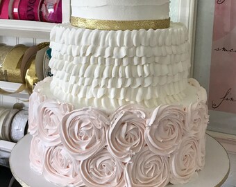Three tier faux wedding cake
