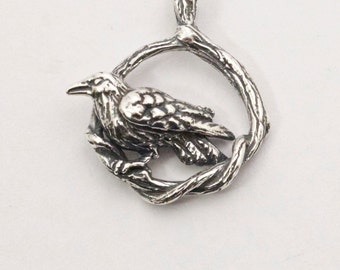 Raven Bramble Pendant - Handmade in 14k Gold or Sterling Silver
