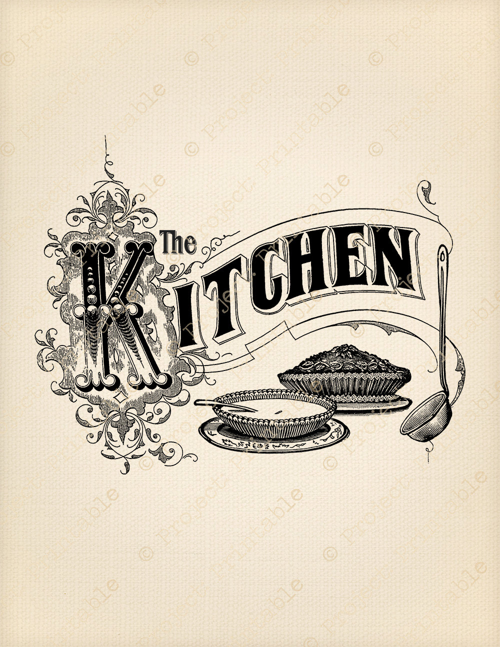 Kitchen Sign Instant Download Printable Image Food Cooking
