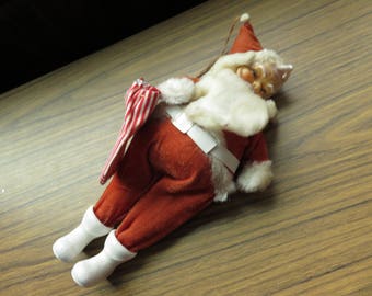 Vintage Cordaroy Christmas Stuffed Santa