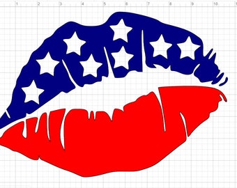 Download Patriotic lips svg | Etsy