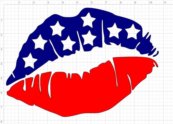 Download American Flag Lips SVG EPS DXF Studio3 Cut File