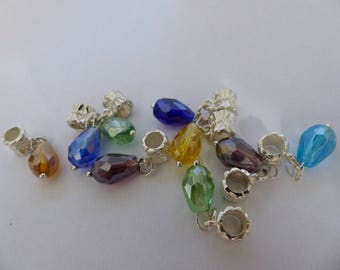 Dangle type European brass and glass drops