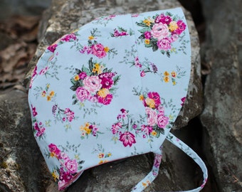 Reversible Floral Baby Bonnet