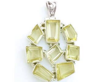 Lemon Quartz Sterling Silver Pendant