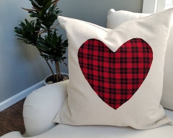 Cozy Heart and Canvas Pillow Cover