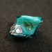 Green glass shaped CHIP of water LAMPWORK bead