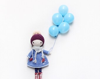 kikalite - Snowflake - amigurumi winter doll - girl on ice • English / German / Turkish / Italian pattern •