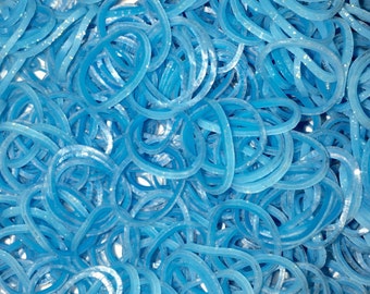 Sweets - Baby Blue Fairy Bands (Glitter) Rainbow Loom Bands Refill. 600 bands & c-clips. Guaranteed authentic. Latex-free.