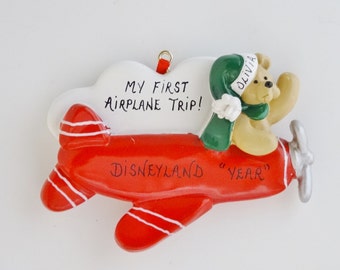 Airplane Personalized Ornament - Child's 1st Airplane Trip Personalized Ornament - Child's Airplane Vacation Ornament