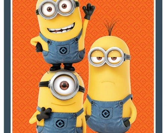 One In A Minion Orange Panel from Quilting Treasures By The Panel