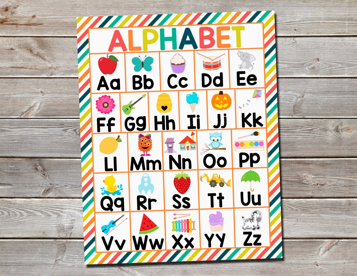 Alphabet Poster16x20 Printable PosterDIGITAL FILEYou Print