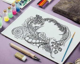 Adult Coloring Page Zentangle