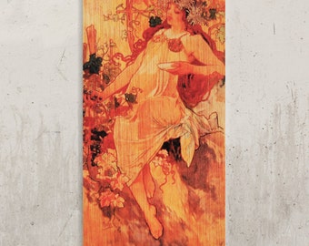 Alphonse Mucha - Vintage poster Mucha, Art Nouveau / / Transfer on wood
