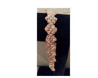 Copper and Ice Crystal Bracelet
