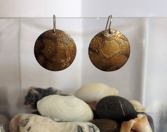 Brass Honeycomb Earrings