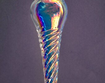 Iridescent Dichroic Ornament, Handblown Ornament, Icicle Ornament, Twisted Ornament, Suncatcher, Brilliant Ornament