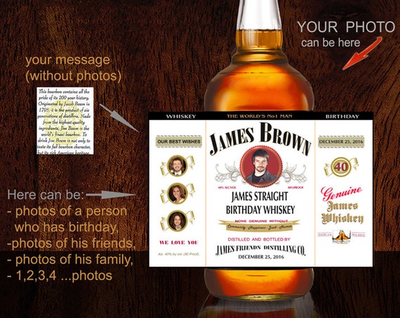 Custom Jim beam label. Custom bourbon label. Custom liquor