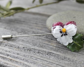 Brooch, Flower Brooch, Lampwork Brooch, Glass Brooch, Brooch Pin, Pin Brooch, Flower Lampwork Brooch, Floral Brooch