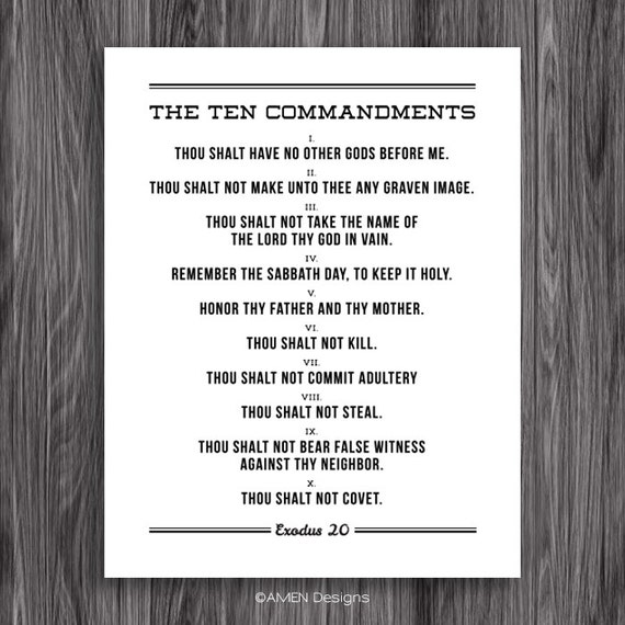 10 Commandments Kjv Printable