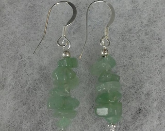 Sterling Silver and Aventurine Earrings