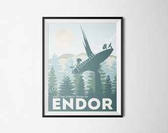 Star Wars Themed Endor Travel Poster