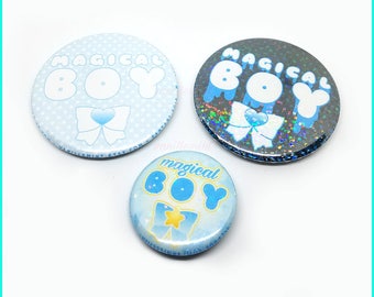 Magical Girl Magical Boy Holographic Sparkle Glitter Pins Set Spank Kei Fairy Kei Pastel Best Friend Gift