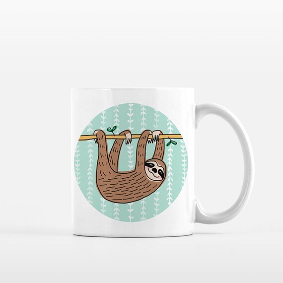 Sloth Mug Sloth Coffee Mug Sloth Cup Sloth Lover Gift for Her Gift for Him Sloth Gift Idea Sloth Item Unique Cute Mug Tropical Animal Mug