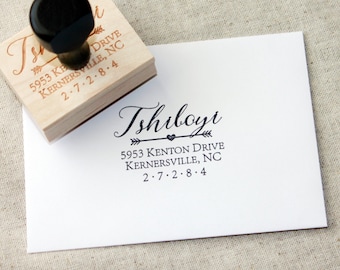 Address Stamp Made in USA Stamp Return Address Stamp Red Rubber Address Stamp RSVP address Stamp Wooden address stamp Wedding Address stamp